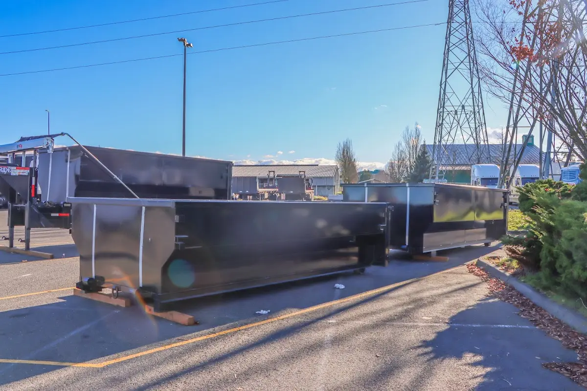 Roll-off dumpster ready for waste disposal at job site for Demolition Dumpster Rental in Bellair-Meadowbrook Terrace